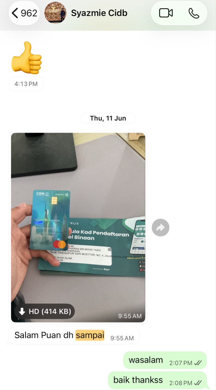 Testimoni pelanggan - Pelanggan 10