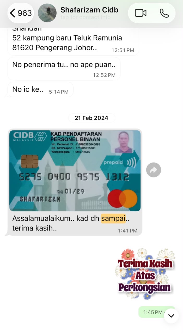 Testimoni pelanggan - Pelanggan 14