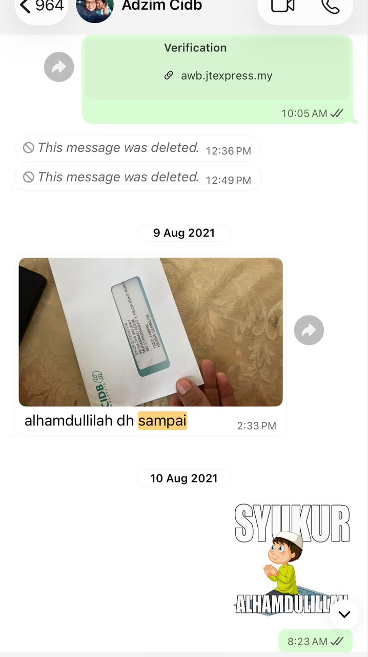 Testimoni pelanggan - Pelanggan 17
